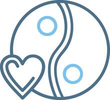 Yin yang Line Two Colour Icon Design vector