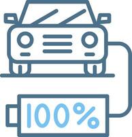 Battery Status Line Two Colour Icon Design vector