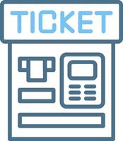 Ticket Machine Line Two Colour Icon Design vector