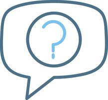 Question Line Two Colour Icon Design vector