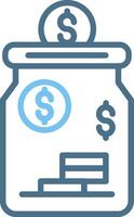 Saving Money Line Two Colour Icon Design vector