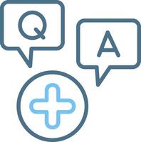Question and answer Line Two Colour Icon Design vector