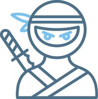 Ninja Line Two Colour Icon Design vector