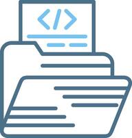 Coding Line Two Colour Icon Design vector