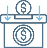 Insert coin Line Two Colour Icon Design vector