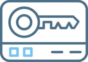 Key Card Line Two Colour Icon Design vector