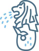 Merlion Line Two Colour Icon Design vector