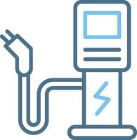 Charging Station Line Two Colour Icon Design vector