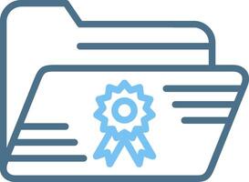 Certificate Line Two Colour Icon Design vector
