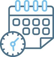 Calendar Line Two Colour Icon Design vector