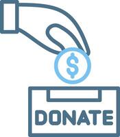 Donation Line Two Colour Icon Design vector