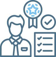 Employee Qualification Line Two Colour Icon Design vector