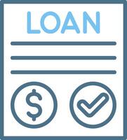 Loan Line Two Colour Icon Design vector