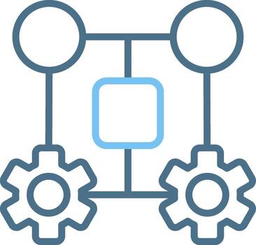 máquina aprendizaje línea dos color icono diseño vector