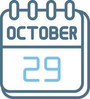 29 October Line Two Colour Icon Design vector