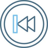 Previous Line Two Colour Icon Design vector