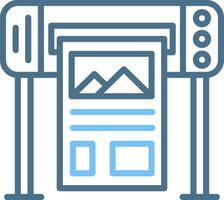 Plotter Line Two Colour Icon Design vector