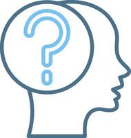 Questions Line Two Colour Icon Design vector