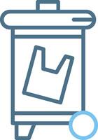 Trash Bin Line Two Colour Icon Design vector