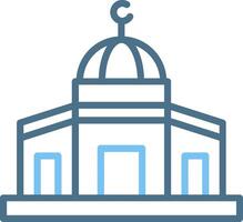Al Aqsa Mosque Line Two Colour Icon Design vector