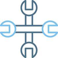 Wrench Line Two Colour Icon Design vector