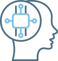 Artificial intelligence Line Two Colour Icon Design vector
