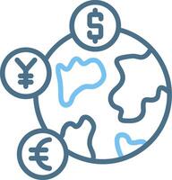 Currency Line Two Colour Icon Design vector