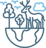 Earth Line Two Colour Icon Design vector