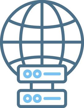Globe Line Two Colour Icon Design vector