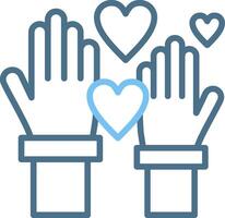 Hands up Line Two Colour Icon Design vector