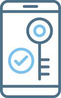 Key Line Two Colour Icon Design vector