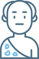 Old Man Line Two Colour Icon Design vector