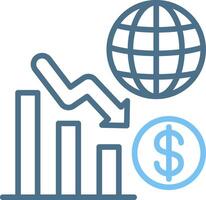 Recession Line Two Colour Icon Design vector