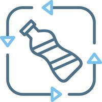 Recyclable Plastic Line Two Colour Icon Design vector