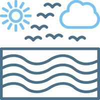 Water Waves Line Two Colour Icon Design vector