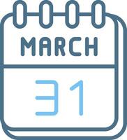 31 March Line Two Colour Icon Design vector