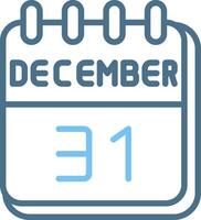 31 December Line Two Colour Icon Design vector