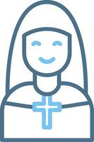 Nun Line Two Colour Icon Design vector