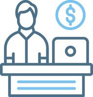 Office Line Two Colour Icon Design vector