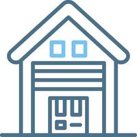 Warehouse Line Two Colour Icon Design vector
