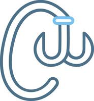 Hook Line Two Colour Icon Design vector