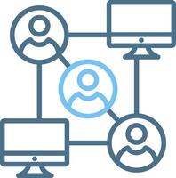Network Line Two Colour Icon Design vector