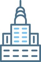 Chrysler Building Line Two Colour Icon Design vector