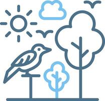 Bird Line Two Colour Icon Design vector