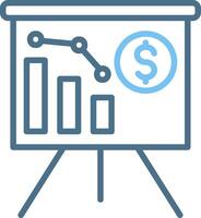 Business Plan Line Two Colour Icon Design vector