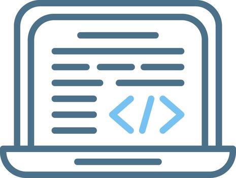 Coding Line Two Colour Icon Design vector