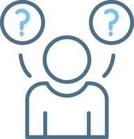 Doubt Line Two Colour Icon Design vector