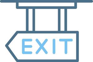 Exit Line Two Colour Icon Design vector