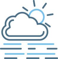 Foggy Day Line Two Colour Icon Design vector
