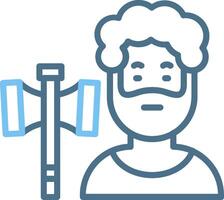 Hephaestus Line Two Colour Icon Design vector